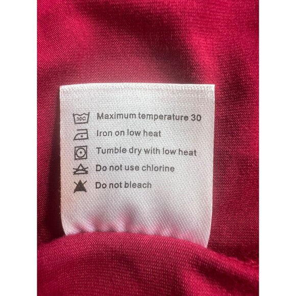 Smallshow Red Rayon & Spandex Long Sleeve V-Neck Tiered Maternity Dress size XL - Picture 12 of 16